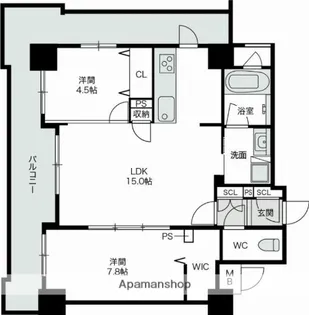 福岡県福岡市博多区東光寺町1丁目【マンション】の間取り