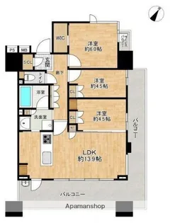 クリオ渡辺通サザンマークス【5階】の間取り