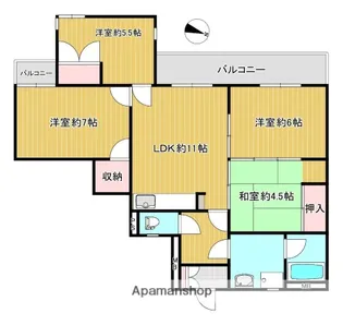 サンシャイン地行【3階】の間取り