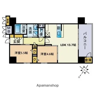 JP NOIE 天神南【4階】の間取り