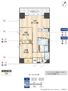インシグニア渡辺通【8階】の間取り