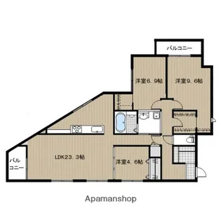 クロス六本松サウス【3階】の間取り
