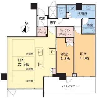 プレミスト天神赤坂タワー1909号室【19階】の間取り