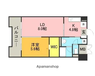 キルンズ高取【106号室】の間取り