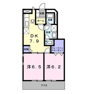ソレアード本城A【1階】の間取り