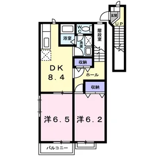ソレアード本城A【2階】の間取り