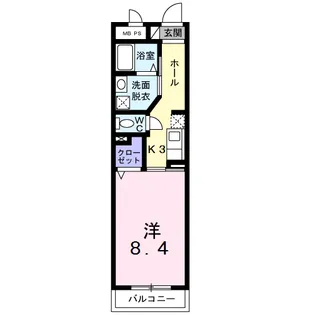 カンフィデンス三ヶ森【4階】の間取り