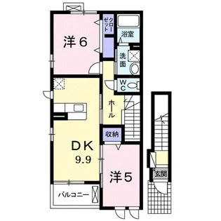 リヴァーハイムⅡ【2階】の間取り