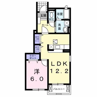 サンフラワー・アベニュー A棟【1階】の間取り