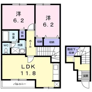 エスポワール野面【2階】の間取り