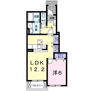 サンパティーク・メゾンC【1階】の間取り