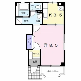 リブェール嵐山【1階】の間取り