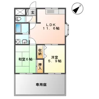 フォレストークイースト【1階】の間取り