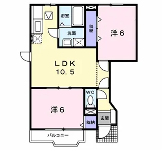 2LDKの間取り画像