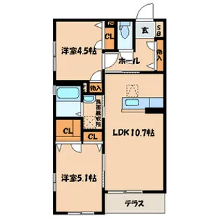 福岡県北九州市八幡西区引野3丁目【アパート】の間取り