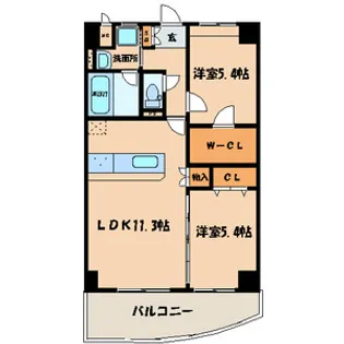 愛暮利伊フォーチュン北湊Ⅰ【2階】の間取り