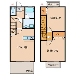 プレザントタウン【B05号室号室】の間取り