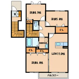 シャーメゾン畠田Ⅰ【204号室号室】の間取り