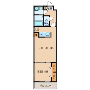 1LDKの間取り画像