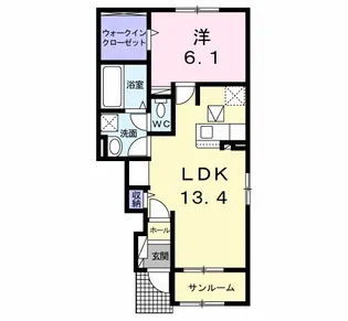 ヴィラルーチェB【1階】の間取り