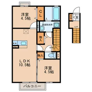 セジュール長尾【202号室号室】の間取り