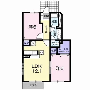 2LDKの間取り画像