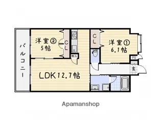 福岡県北九州市小倉北区大手町【マンション】の間取り