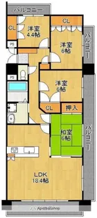 シャトレ大手町N棟【3階】の間取り
