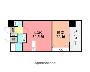 №65 CROSSING TOWER【11階】の間取り