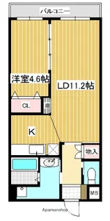 1LDKの間取り画像