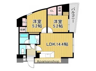福岡県北九州市小倉北区江南町【マンション】の間取り