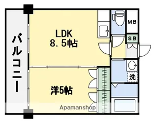 ロイヤルセンターBLD【13階】の間取り