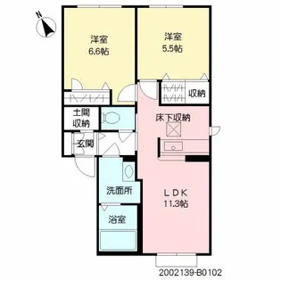 福岡県北九州市小倉南区蒲生2丁目【アパート】の間取り