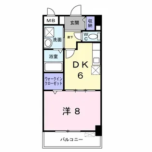 1DKの間取り画像