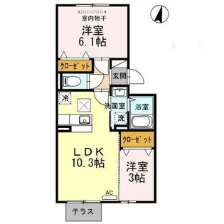 クレール緑【1階】の間取り