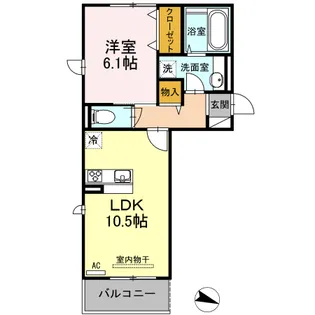 D-roomK&Y 穴生【3階】の間取り