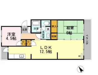 2LDKの間取り画像