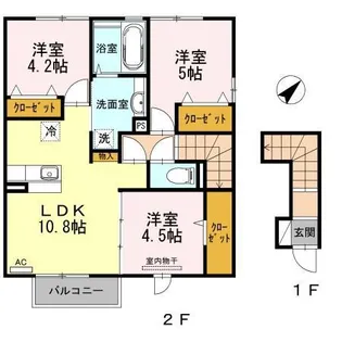 サンヒルズ愛坂 B棟【2階】の間取り