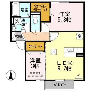 グラン・ジュデ A棟【103号室】の間取り