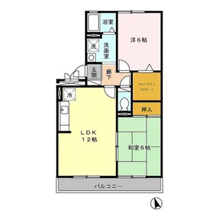 2LDKの間取り画像