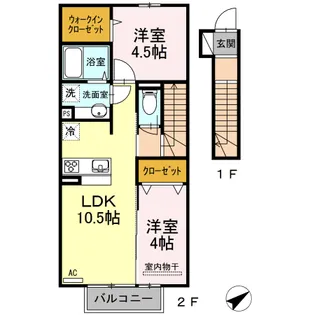 ル・メイユール・スーヴニール【2階】の間取り