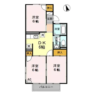 ハイツ桜橋A棟【2階】の間取り