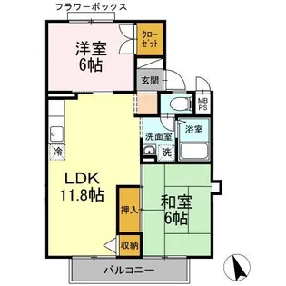 シャルム愛宕【2階】の間取り