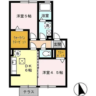 サンクラーズメゾンA棟【1階】の間取り