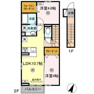 メゾンソレイユ折尾【2階】の間取り