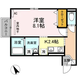 Carnelian 穴生【1階】の間取り