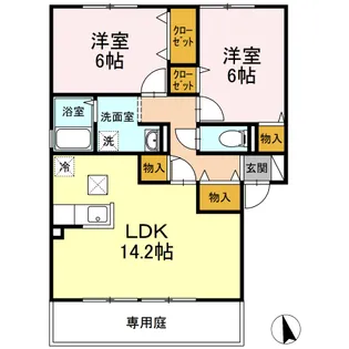 アルケディア【1階】の間取り