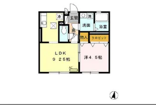 ヴィオラ楠橋【1階】の間取り