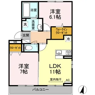 ヒルサイドレジデンス今光【2階】の間取り