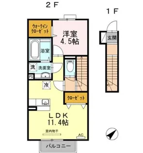 1LDKの間取り画像